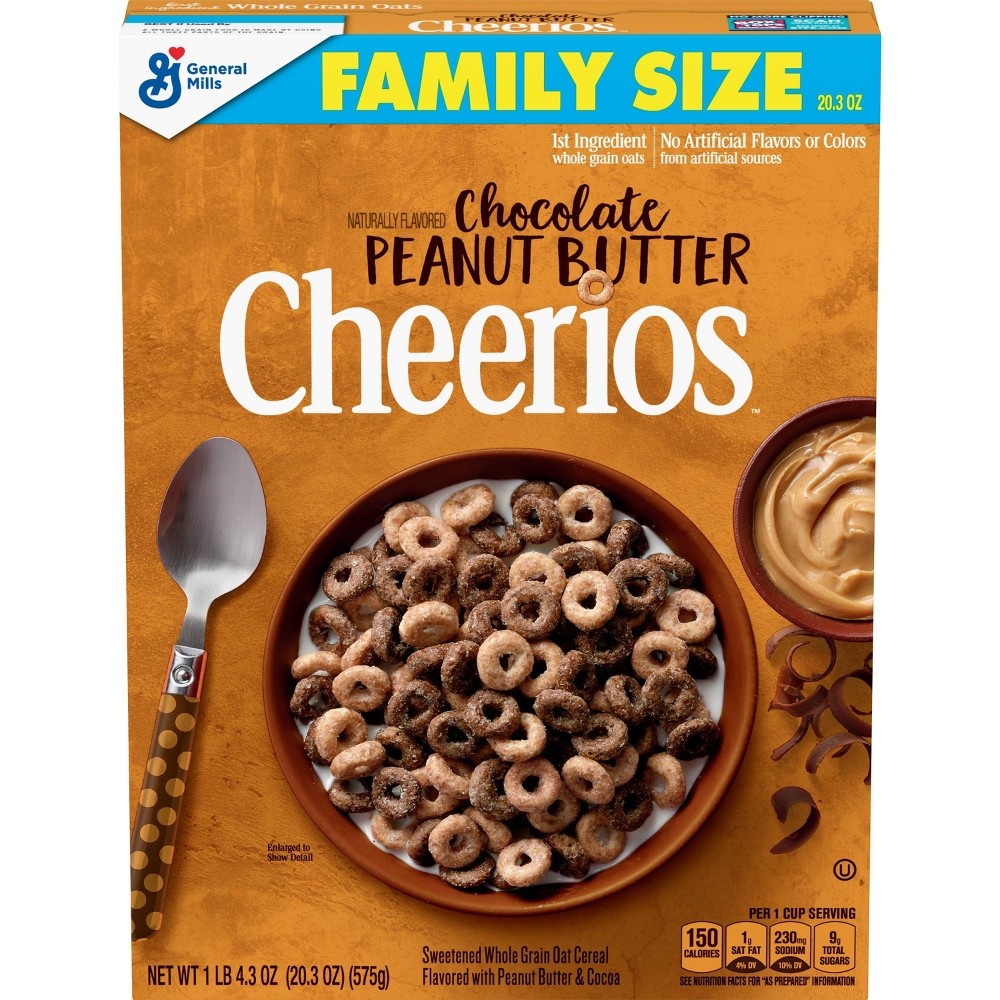 slide 2 of 3, Chocolate Peanut Butter Cheerios Breakfast Cereal, 20.3 oz