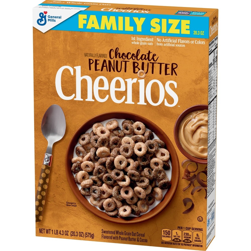 slide 3 of 3, Chocolate Peanut Butter Cheerios Breakfast Cereal, 20.3 oz