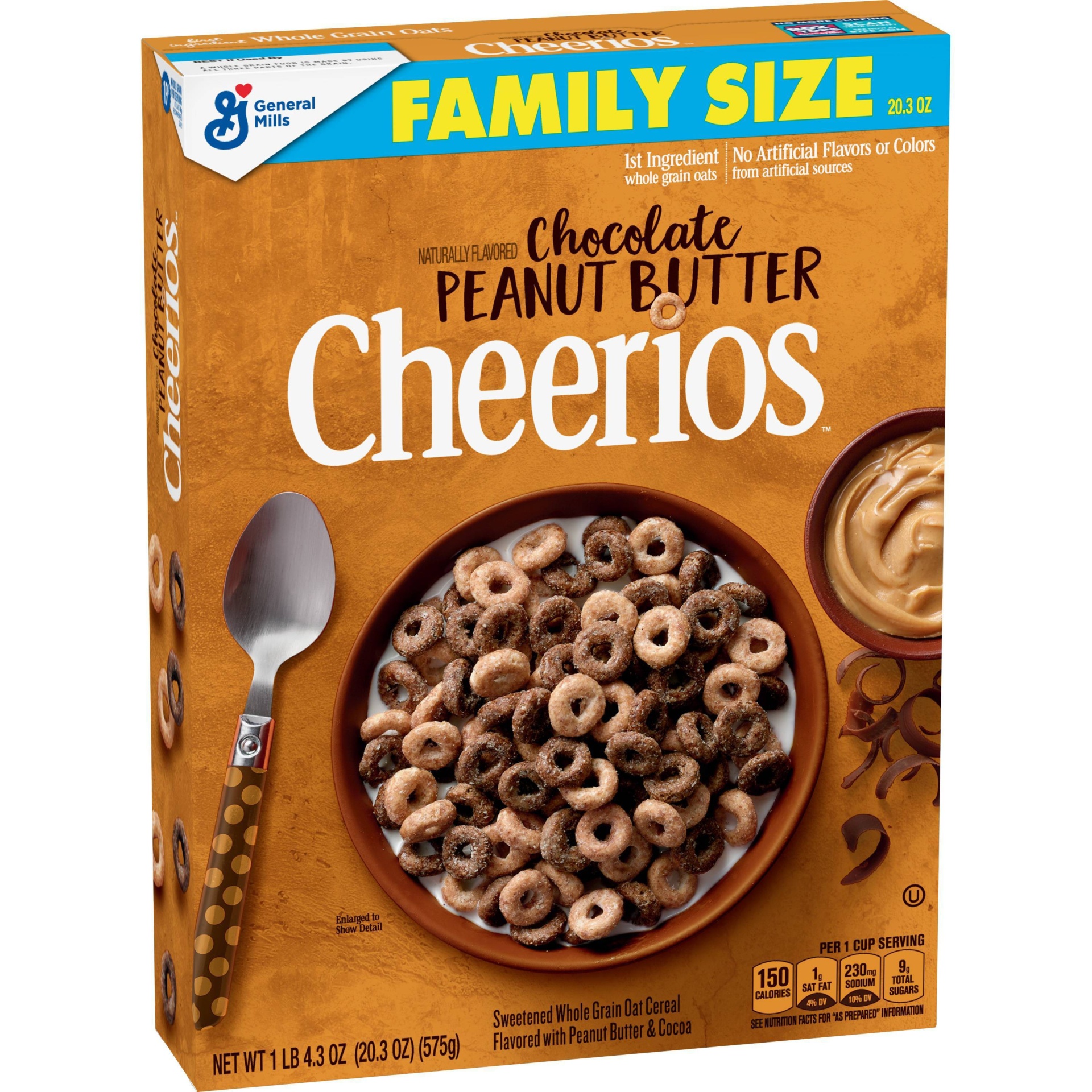 slide 1 of 3, Chocolate Peanut Butter Cheerios Breakfast Cereal, 20.3 oz