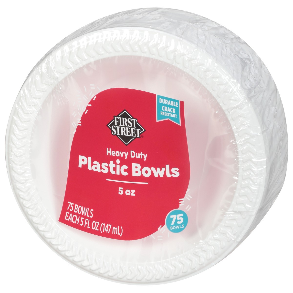 slide 3 of 4, First Street Plastic Bowls, 75 ct