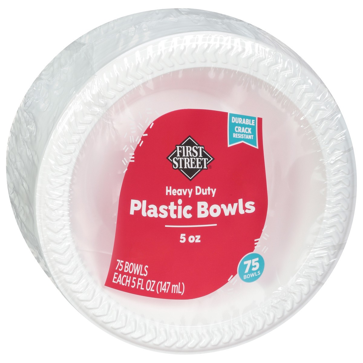 slide 4 of 4, First Street Plastic Bowls, 75 ct