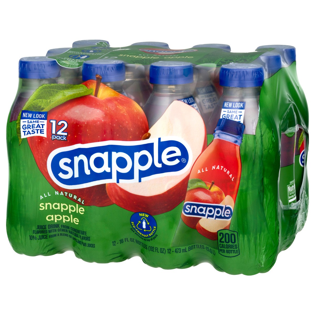 slide 2 of 10, Snapple Apple Juice Drink recycled plastic bottle, 12 ct
