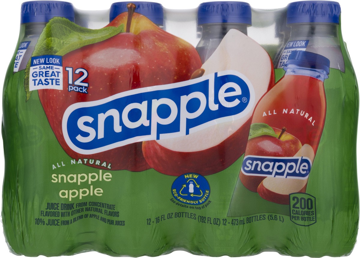 slide 2 of 10, Snapple Apple, 16 fl oz recycled plastic bottle, 12 pack - 12 ct, 12 ct