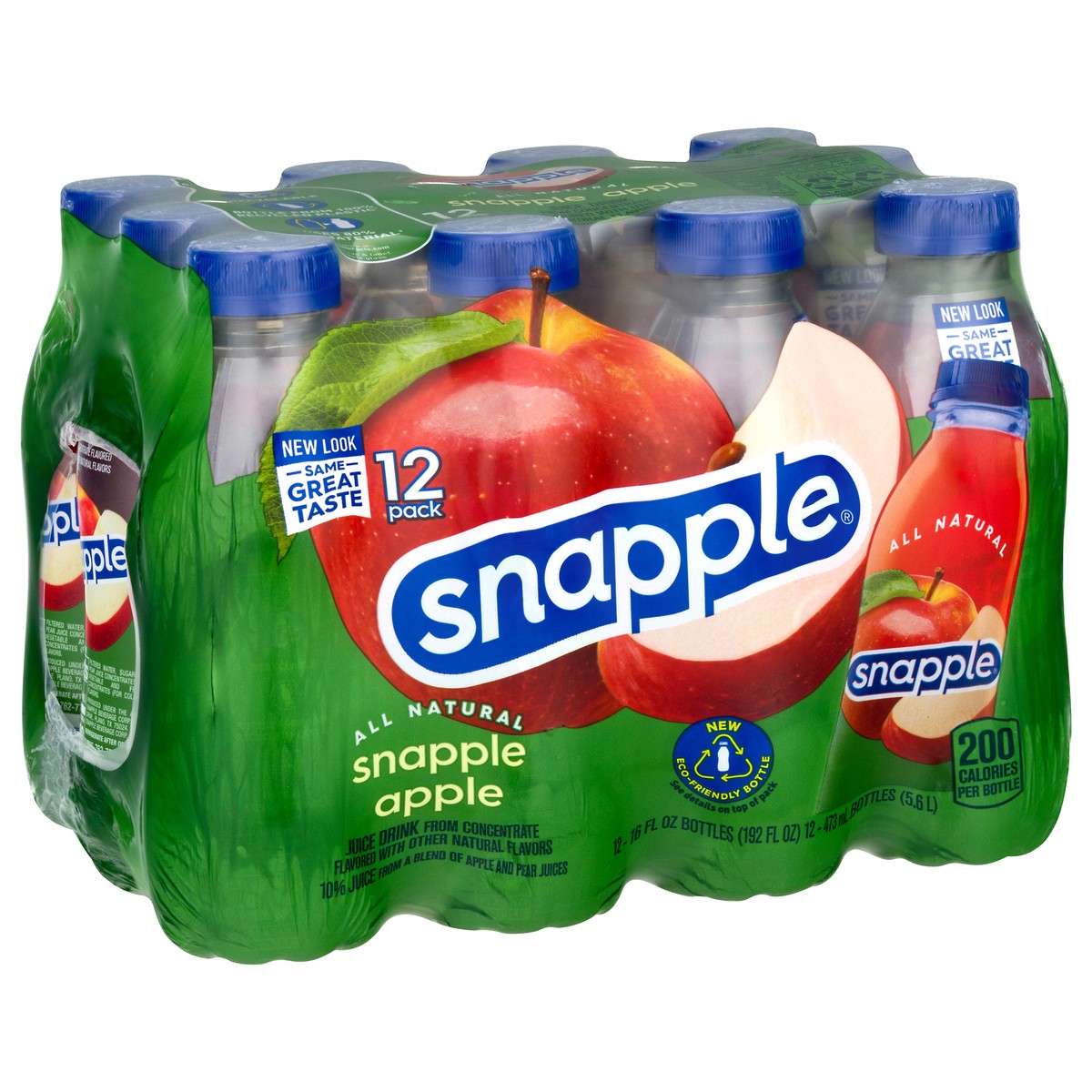 slide 10 of 10, Snapple Apple Juice Drink recycled plastic bottle, 12 ct