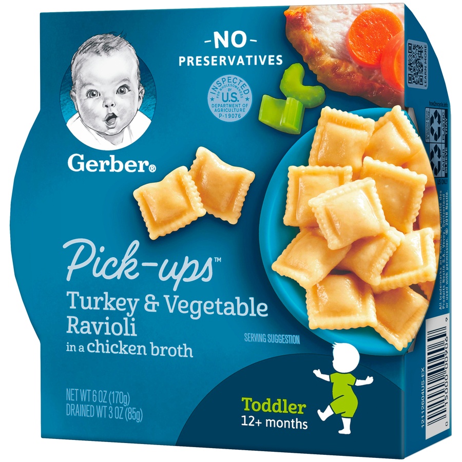 slide 4 of 9, Gerber Graduates Pasta Pick-ups Turkey & Vegetable Ravioli, 6 oz