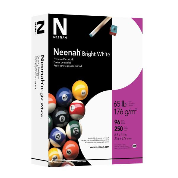 slide 2 of 6, Neenah Bright White Premium Card Stock, Letter Size, White, Pack Of 250 Sheets, 250 ct