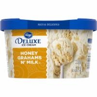 slide 1 of 1, Kroger Deluxe Honey Grahams N' Milk Ice Cream, 1.5 qt