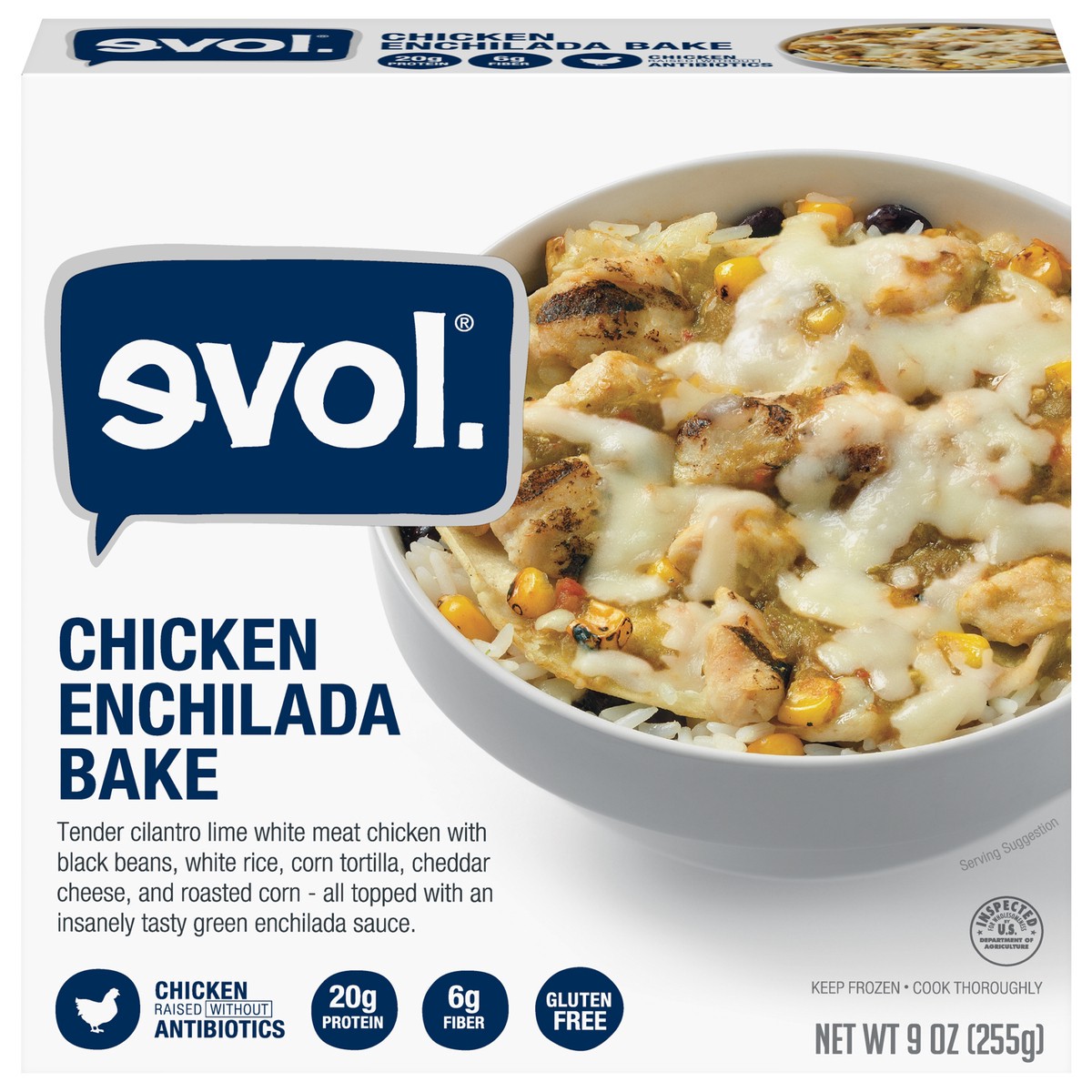 slide 1 of 13, EVOL Chicken Enchilada Bake 9 oz, 9 oz