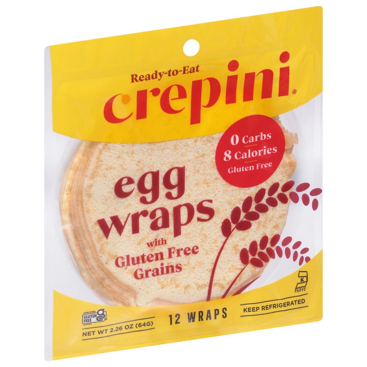 slide 5 of 9, Crepini Egg Wraps, Gluten Free Grains, 12 ct