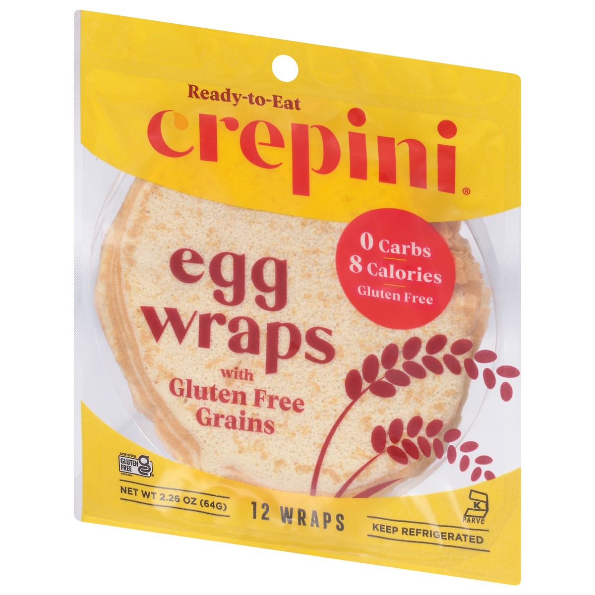 slide 6 of 9, Crepini Egg Wraps, Gluten Free Grains, 12 ct