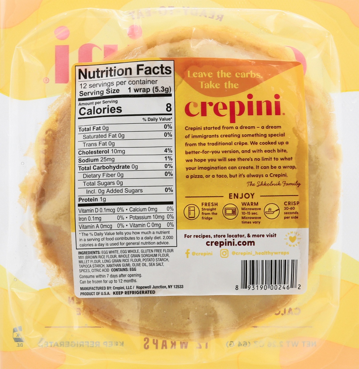 slide 10 of 11, Crepini Egg Thins Wraps with Gluten Free Grains, 12 ct