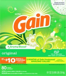 Gain Ultra +Aroma Boost Original Powder Detergent 91 oz