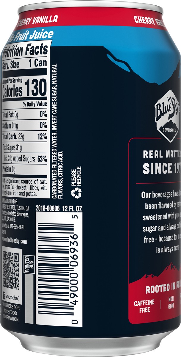 slide 3 of 7, Blue Sky Soda Cherry Vanilla Single, 6 ct; 12 fl oz