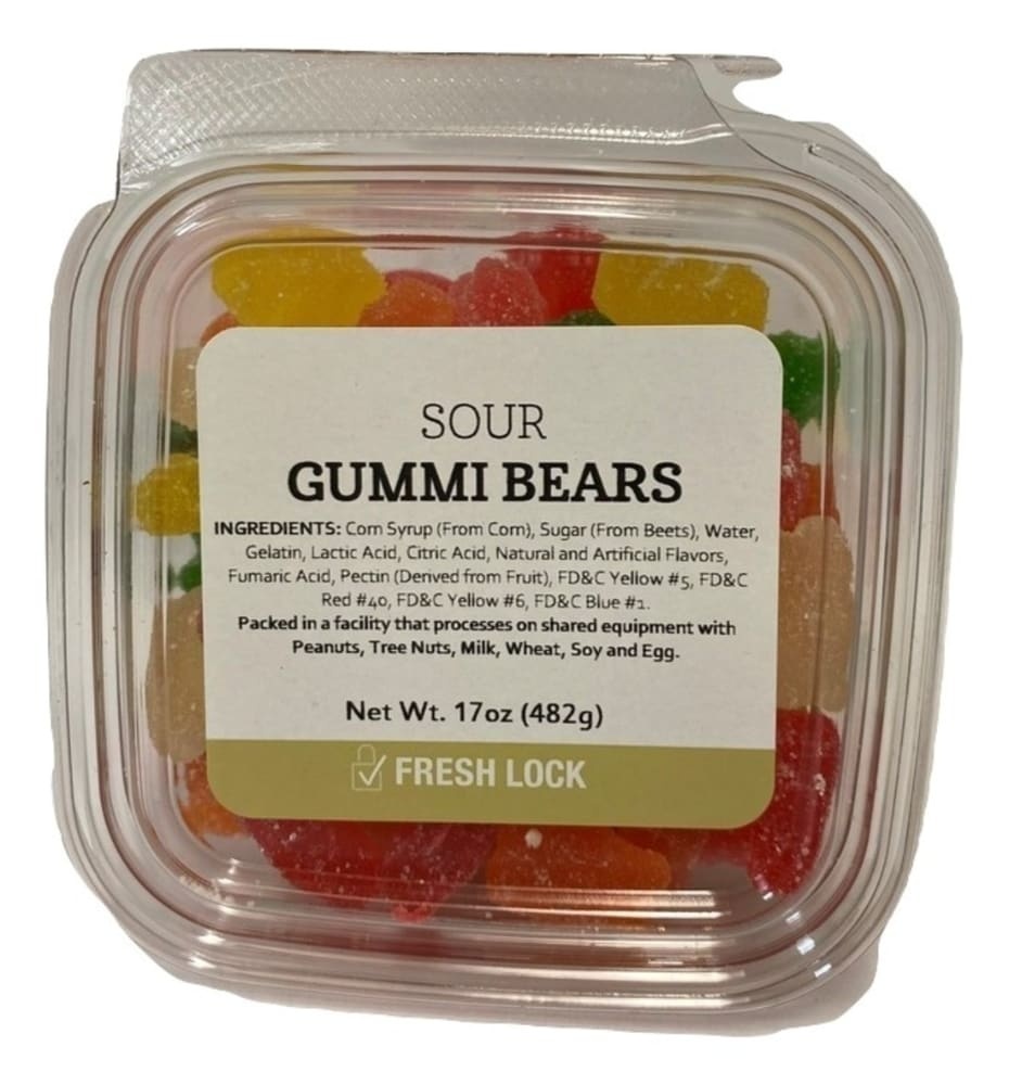 slide 1 of 1, Torn & Glasser Sour Gummi Bears, 17 oz