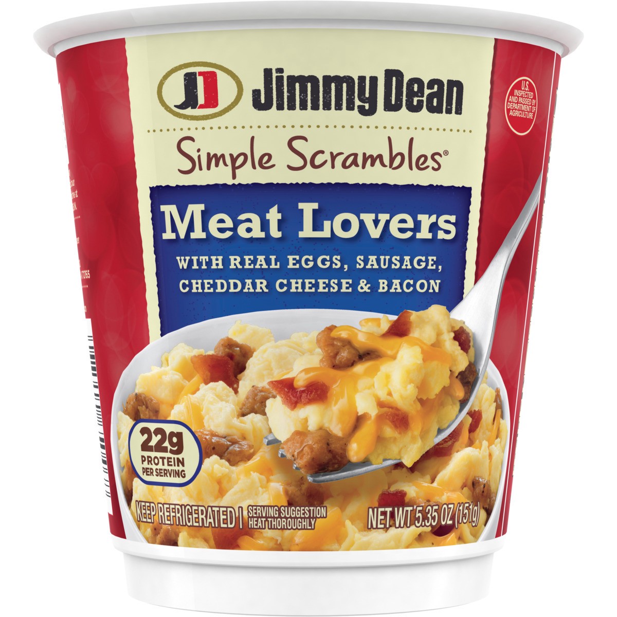slide 5 of 8, Jimmy Dean Simple Scrambles Meat Lovers, 5.35 oz., 151.67 g