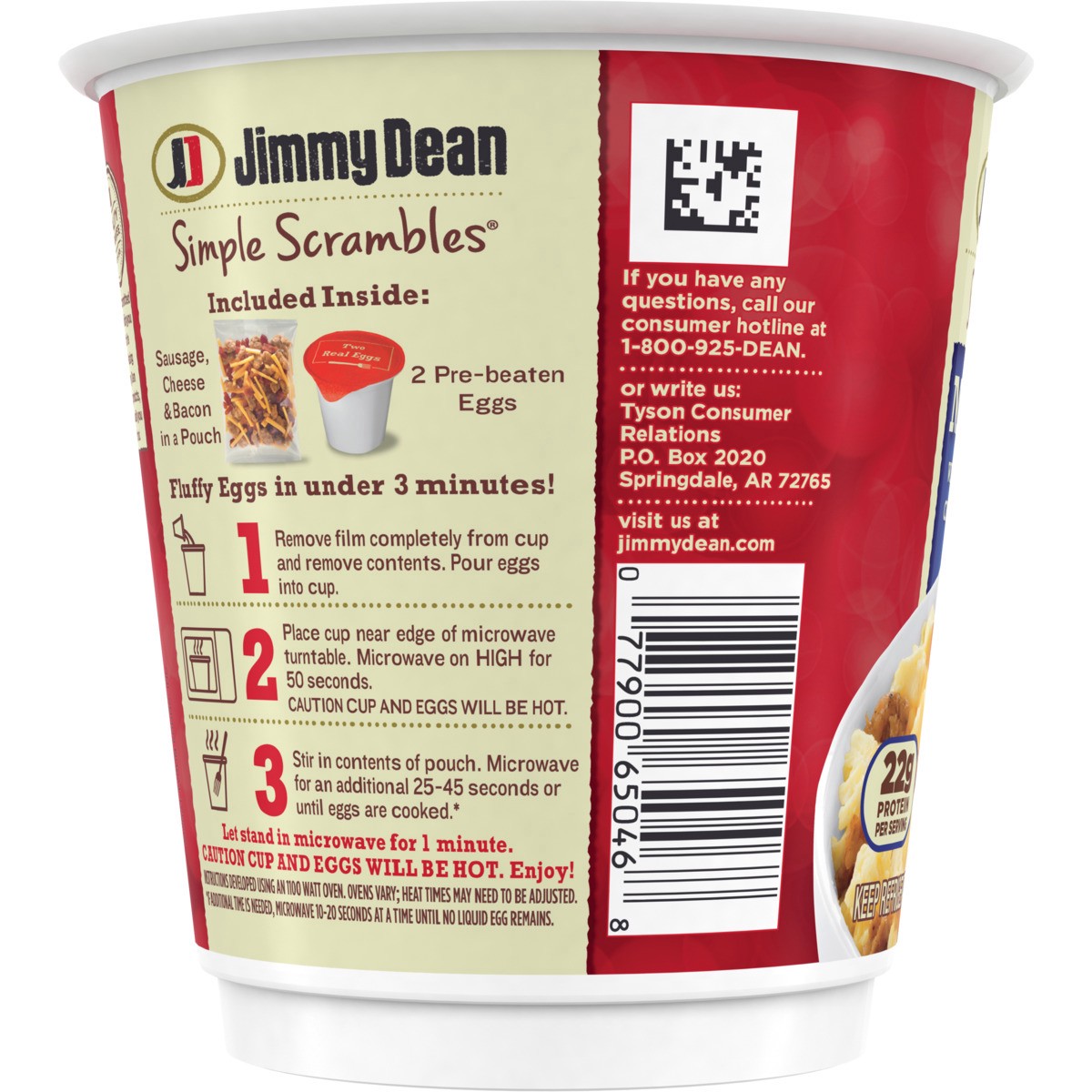 slide 6 of 8, Jimmy Dean Simple Scrambles Meat Lovers, 5.35 oz., 151.67 g