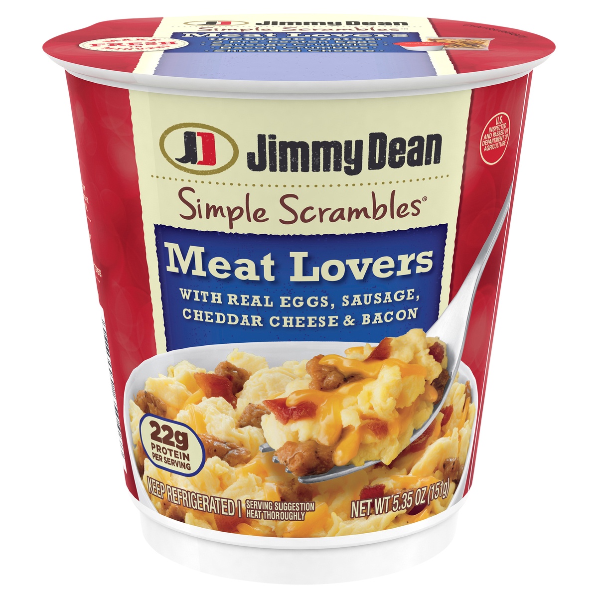 slide 1 of 6, Jimmy Dean Simple Scrambles Eggs Meat Lovers Cup, 5.35 oz