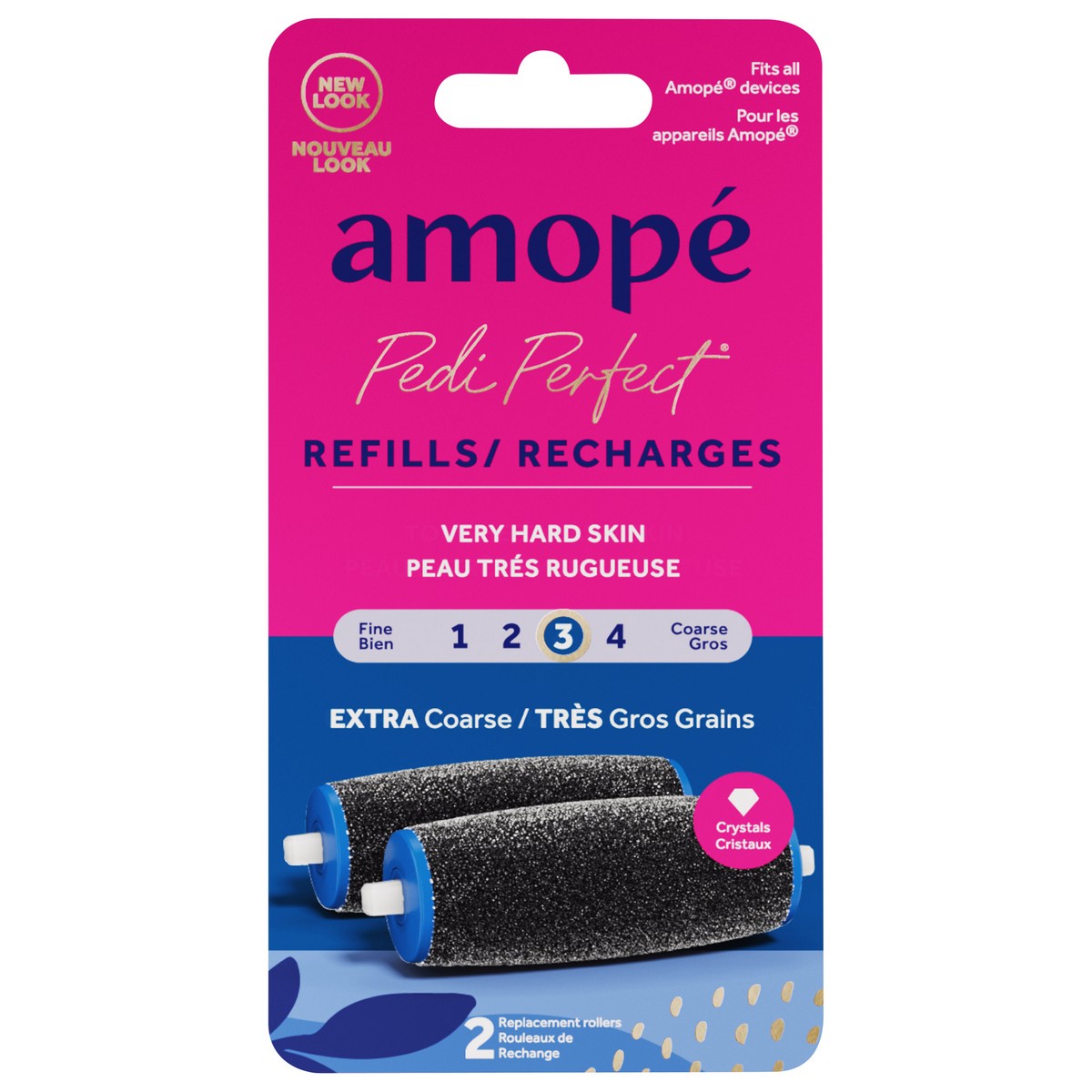 slide 1 of 3, Amope Pedi Perfect Coarse Roller Heads, 2 ct