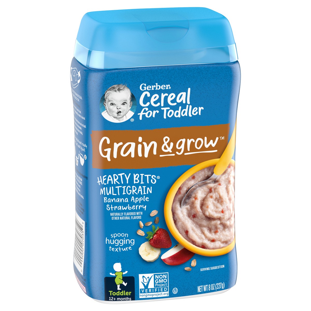 slide 7 of 9, Gerber Hearty Bits Banana Apple Strawberry Multigrain Cereal, 8 oz