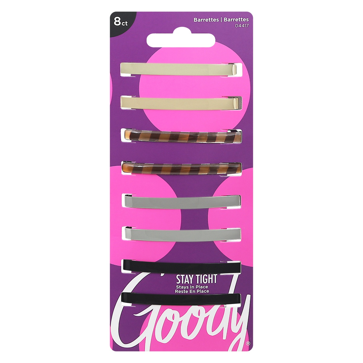 slide 1 of 1, Goody Stay Tight Barrettes 8 ea, 8 ct