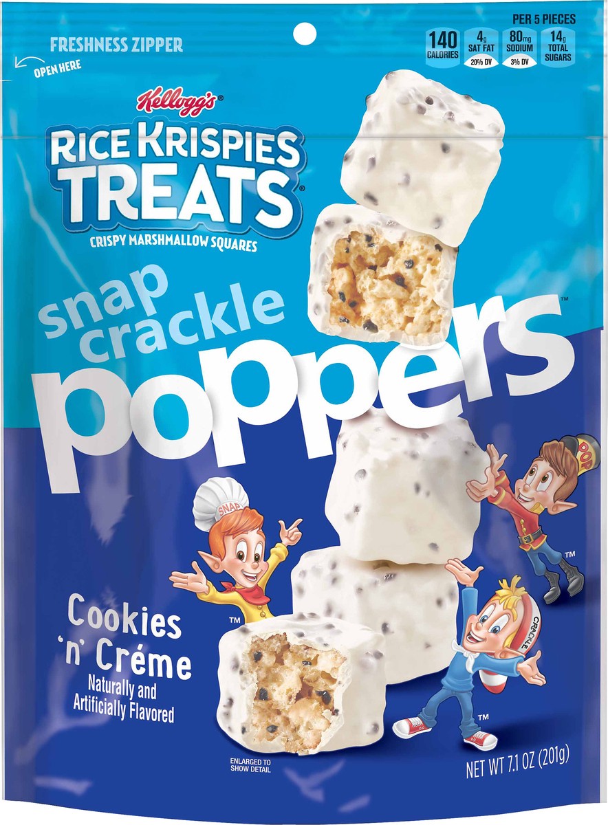 slide 5 of 6, Rice Krispies Treats Poppers Cookies n' Crème Crispy Marshmallow Squares, 7.1 oz