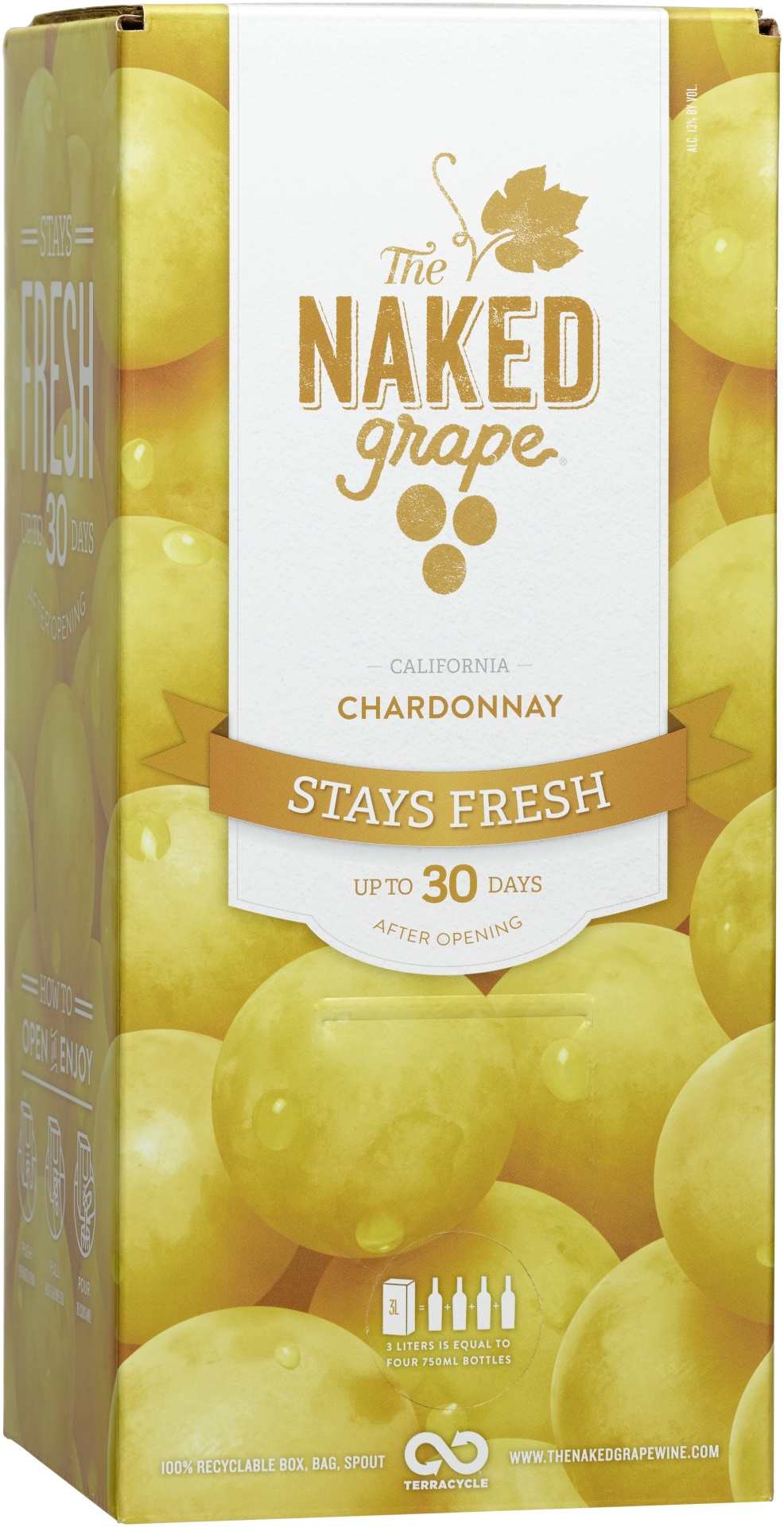 slide 1 of 1, The Naked Grape Chardonnay Wine, 3 liter