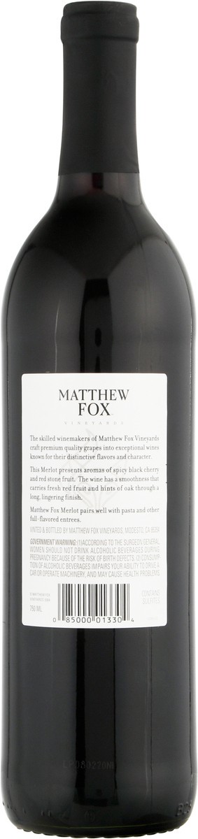 slide 5 of 12, Matthew Fox Vineyards California Merlot 750 ml, 750 ml