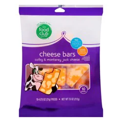Food Club Colby Jack Cheese Bars - 10 ea