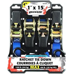 Erickson Soft Grip Light Duty Ratchet Tie Downs
