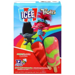 ICEE DreamWorks Trolls Swirled Sweet & Sour Flavors Ice Pops - 12 x 1.65 fl oz