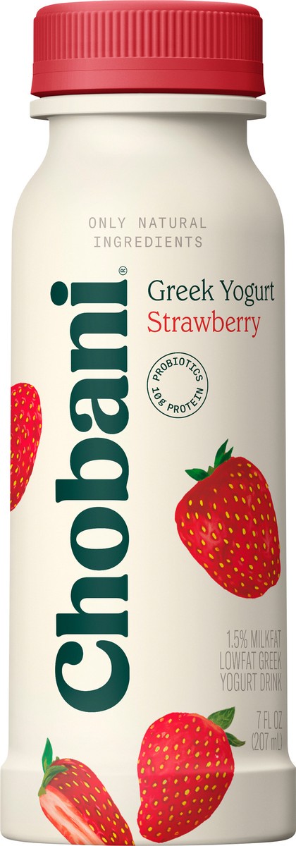 slide 2 of 8, Chobani Strawberry Greek Yogurt Drink - 7 fl oz, 7 fl oz
