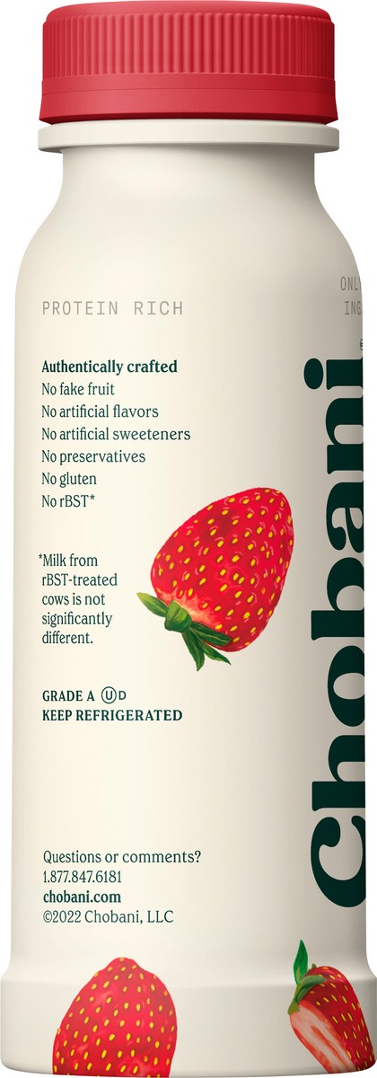 slide 8 of 8, Chobani Strawberry Greek Yogurt Drink - 7 fl oz, 7 fl oz
