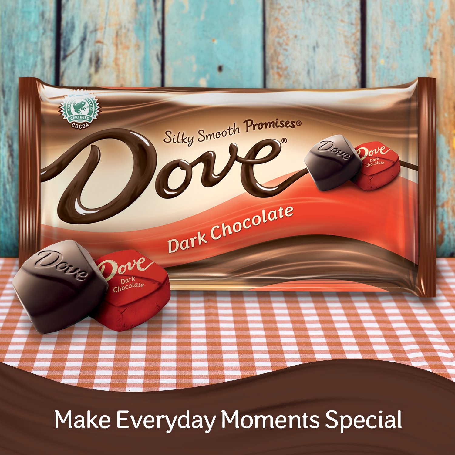 slide 3 of 7, Dove Silky Smooth Promises Dark Chocolate, 8.87 oz