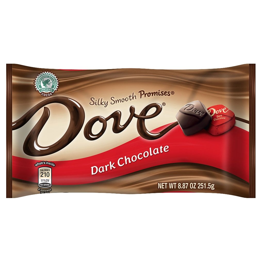 slide 1 of 7, Dove Silky Smooth Promises Dark Chocolate, 8.87 oz