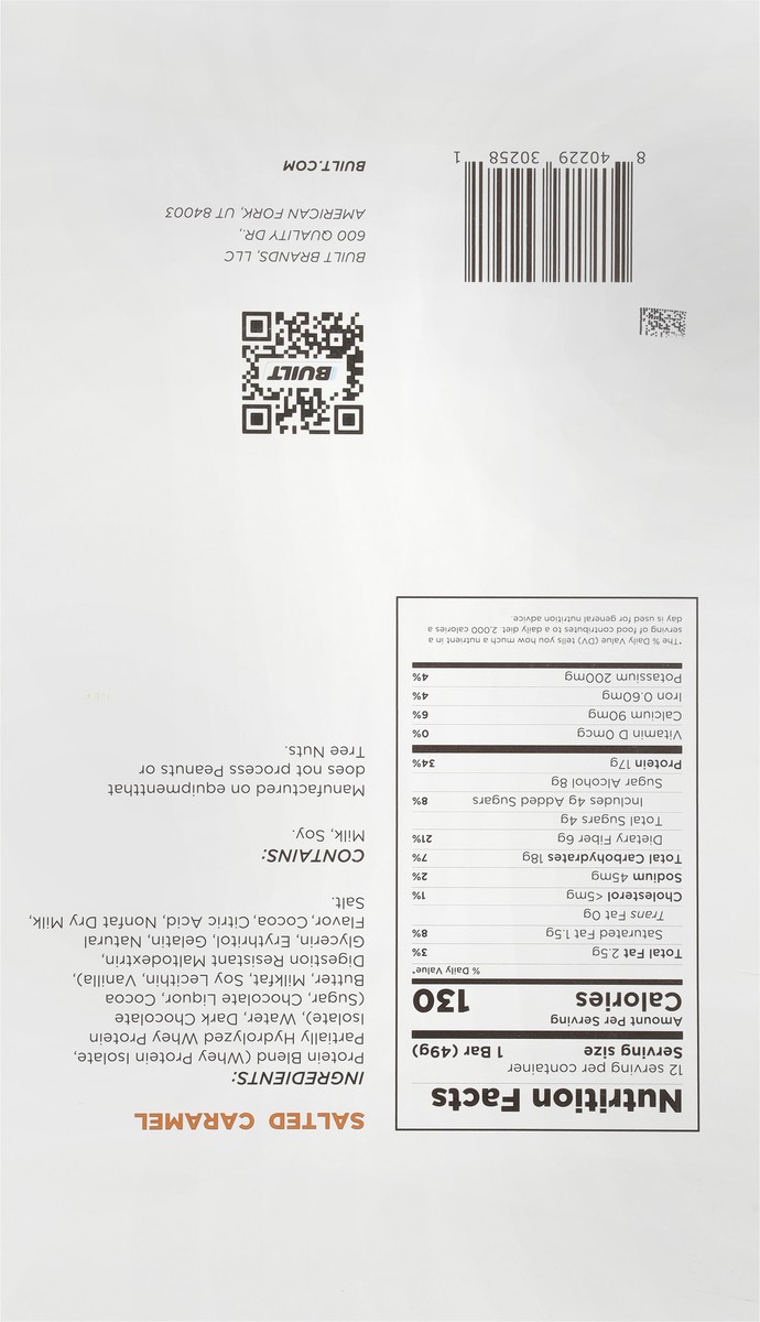 slide 2 of 12, Built Salted Caramel Bar 12 ea, 12 ct