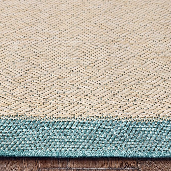 slide 3 of 5, Destination Summer Miami Border Indoor/Outdoor Accent Rug - Aqua, 2 ft 7 in x 4 ft 2 in