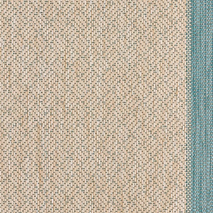 slide 4 of 5, Destination Summer Miami Border Indoor/Outdoor Accent Rug - Aqua, 2 ft 7 in x 4 ft 2 in