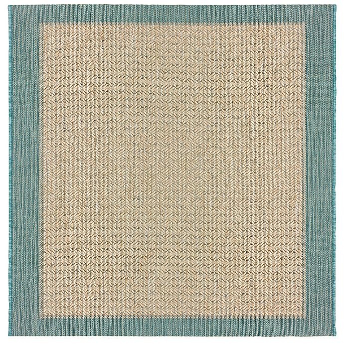 slide 1 of 5, Destination Summer Miami Border Indoor/Outdoor Accent Rug - Aqua, 2 ft 7 in x 4 ft 2 in