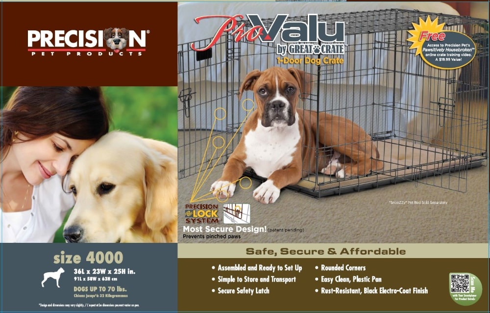 slide 1 of 1, Precision Pro Valu 1-Door Dog Crate, 36 in