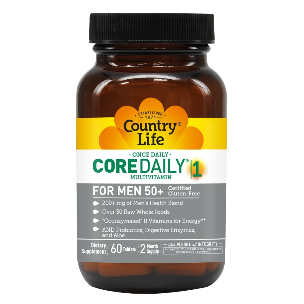 slide 1 of 1, Country Life Core Daily-1 Men 50+ Multivitamin Tablets, 60 ct