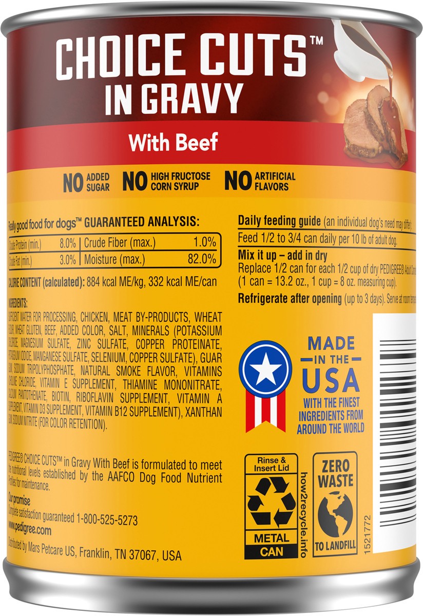 slide 7 of 9, Pedigree Choice Cuts in Gravy with Beef Food for Dogs 13.2 oz, 13.2 oz