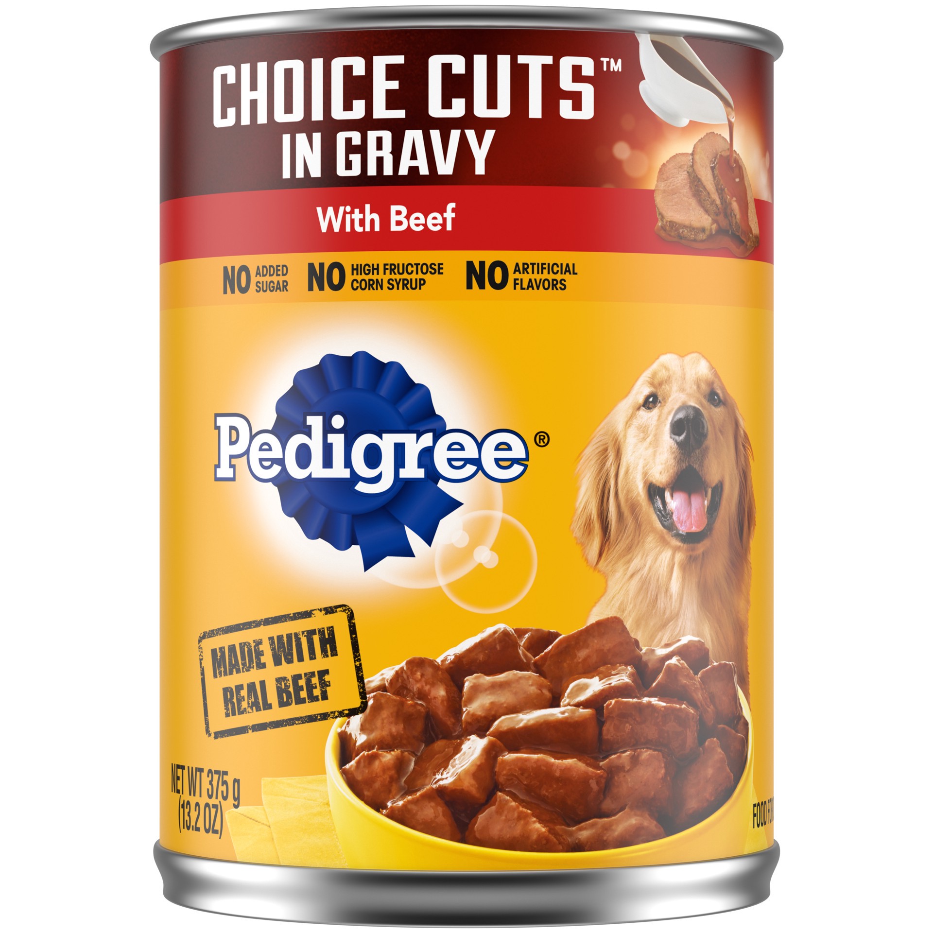 slide 1 of 4, Pedigree Choice Cuts In Gravy Adult Canned Soft Wet Dog Food With Beef, 13.2 oz