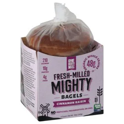 One Mighty Mill Fresh-Milled Cinnamon Raisin Mighty Bagels - 4 ea