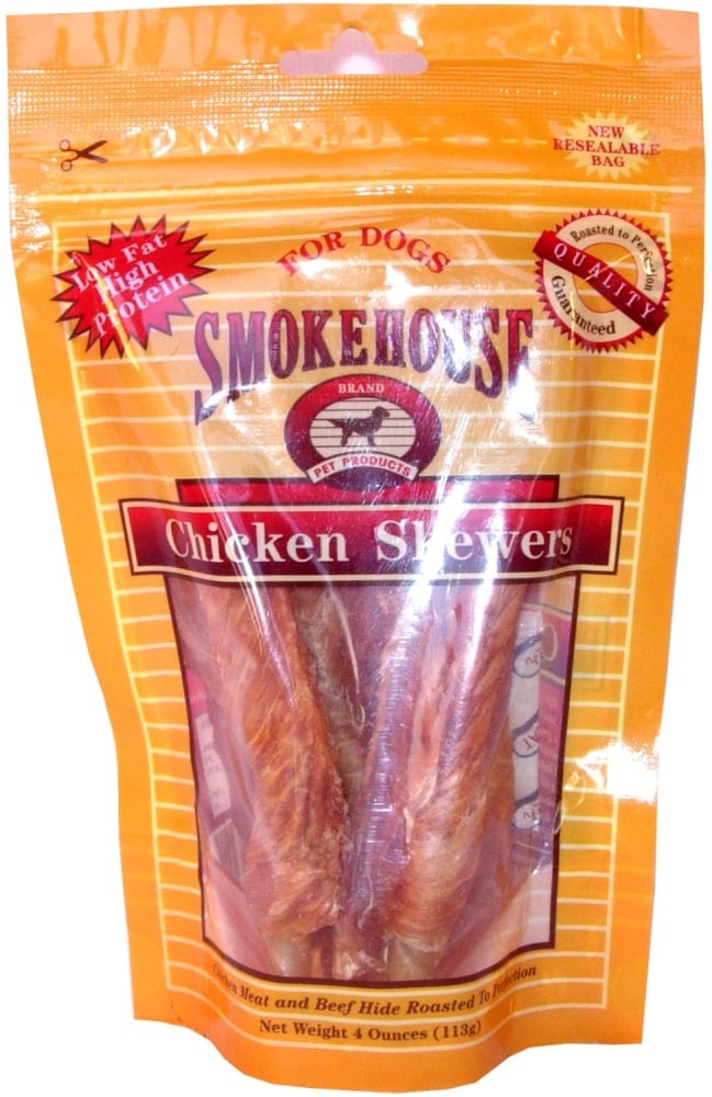 slide 1 of 1, Smokehouse Chicken Skewers Dog Snacks, 4 oz