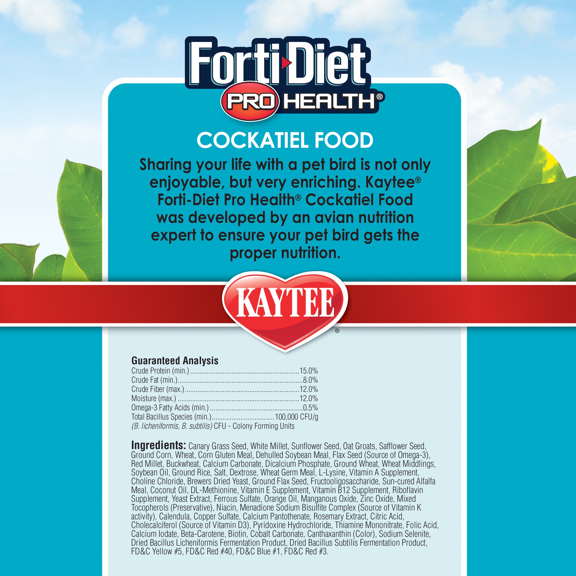 slide 8 of 10, Kaytee Forti-Diet Pro Health Nourish+Protect Cockatiel Food, 5 lbs., 1 ct