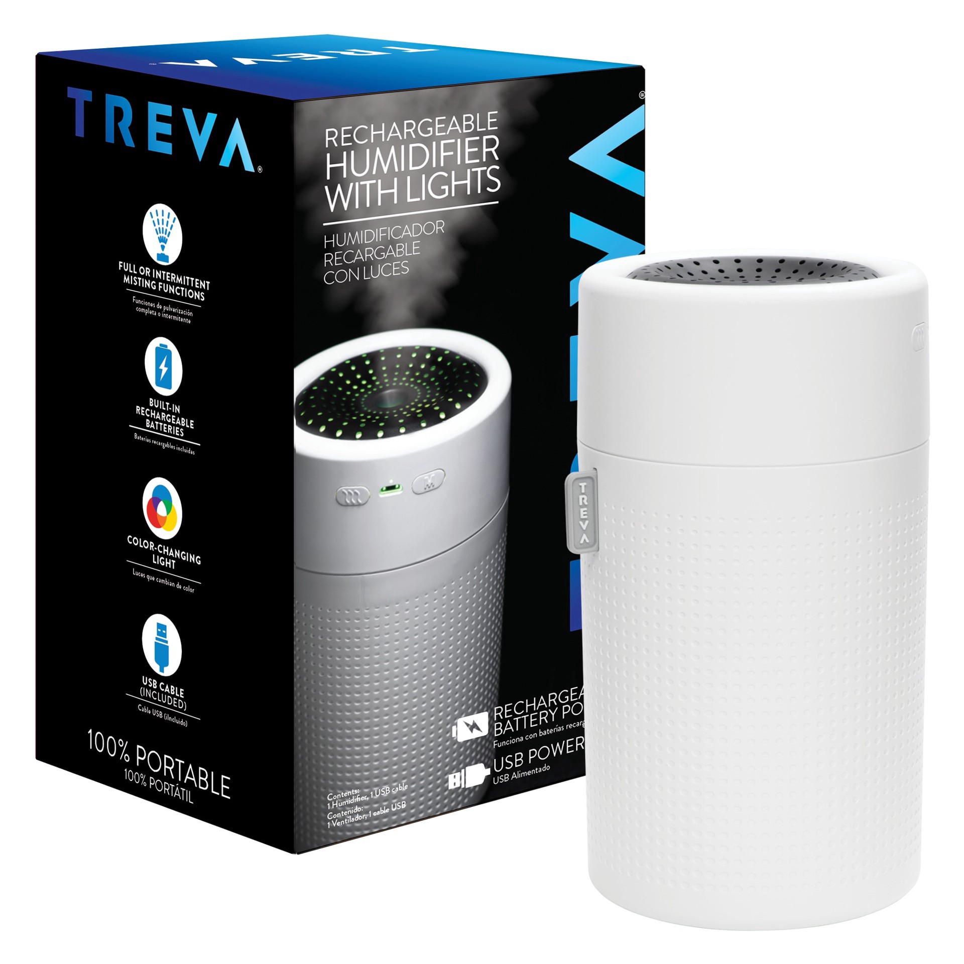 slide 6 of 6, Treva Rechargeable Humidfr Night Light L, 1 ct