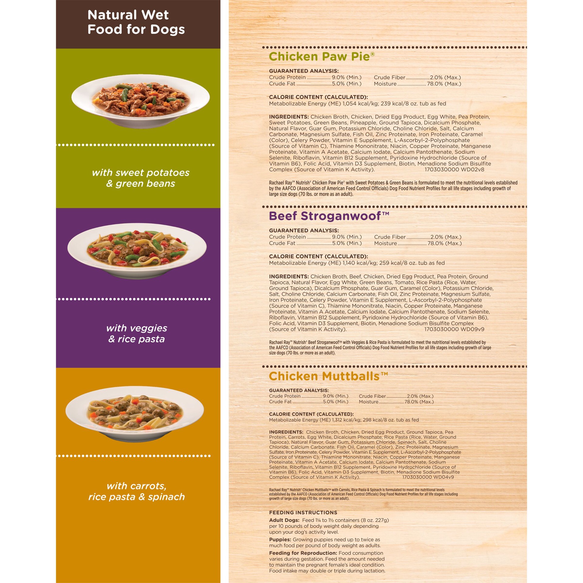 slide 6 of 6, Rachael Ray Nutrish Hearty Recipes Variety Pack Wet Dog Food, 8 oz. Tubs, 6 Count, 48 oz