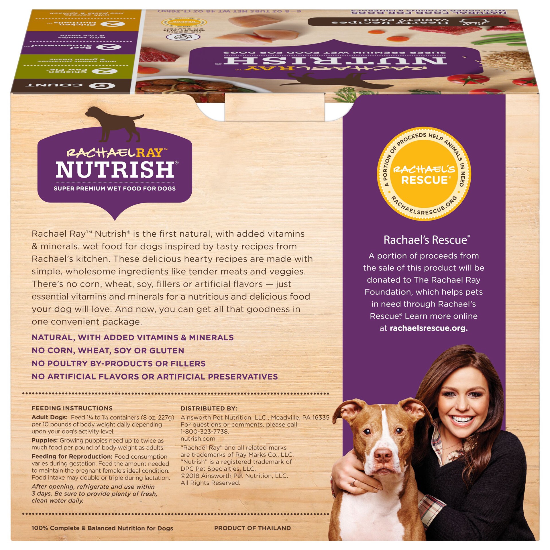 slide 2 of 6, Rachael Ray Nutrish Hearty Recipes Variety Pack Wet Dog Food, 8 oz. Tubs, 6 Count, 48 oz