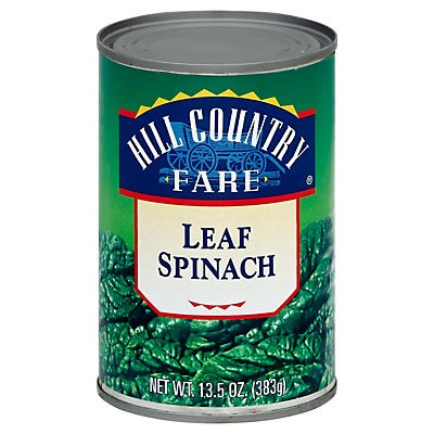 slide 1 of 1, Hill Country Fare Leaf Spinach, 13.5 oz