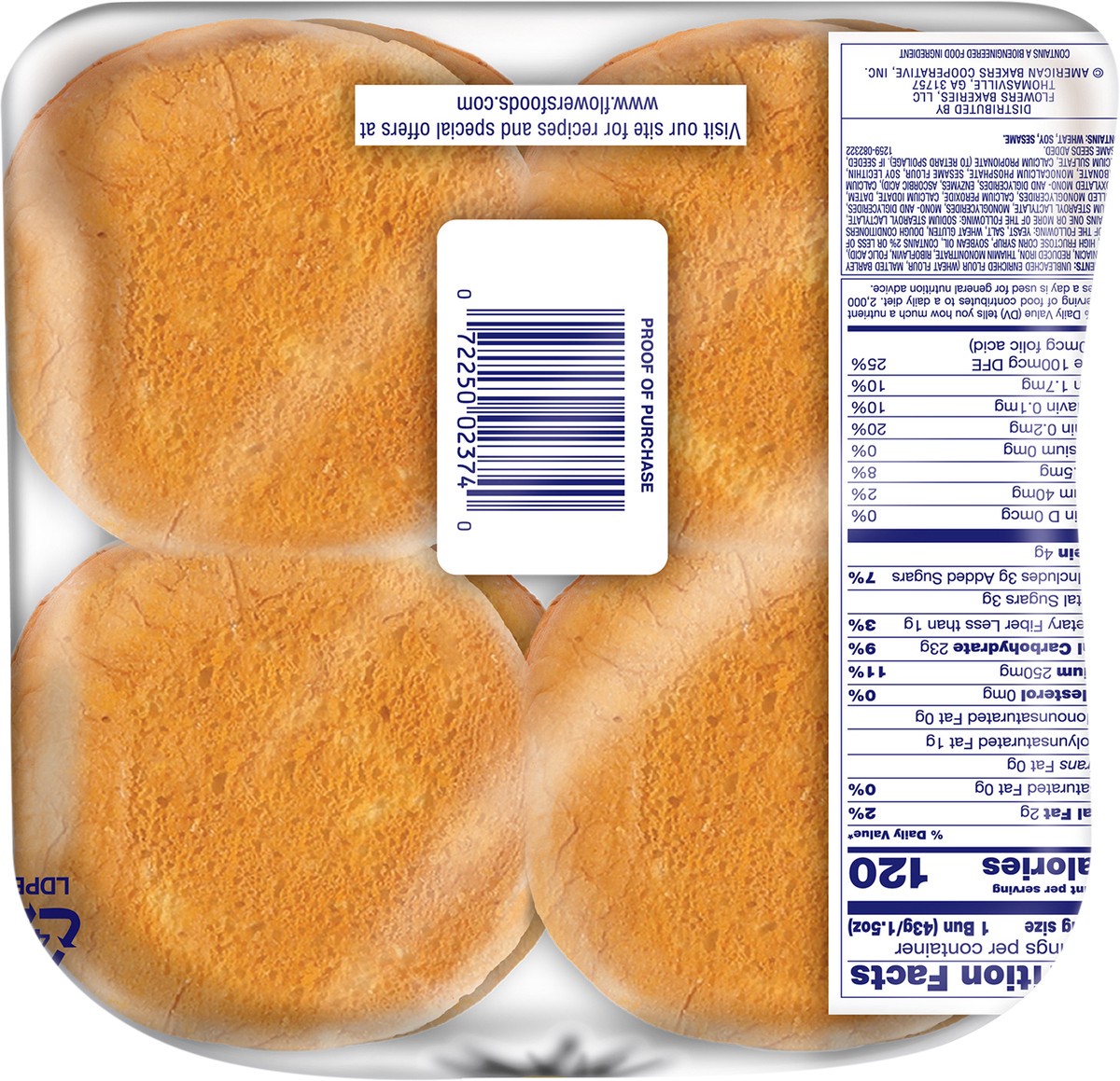 slide 6 of 13, Bunny Bread Hamburger Buns, Enriched Sliced White Bread Hamburger Buns, 8 Count, 8 ct